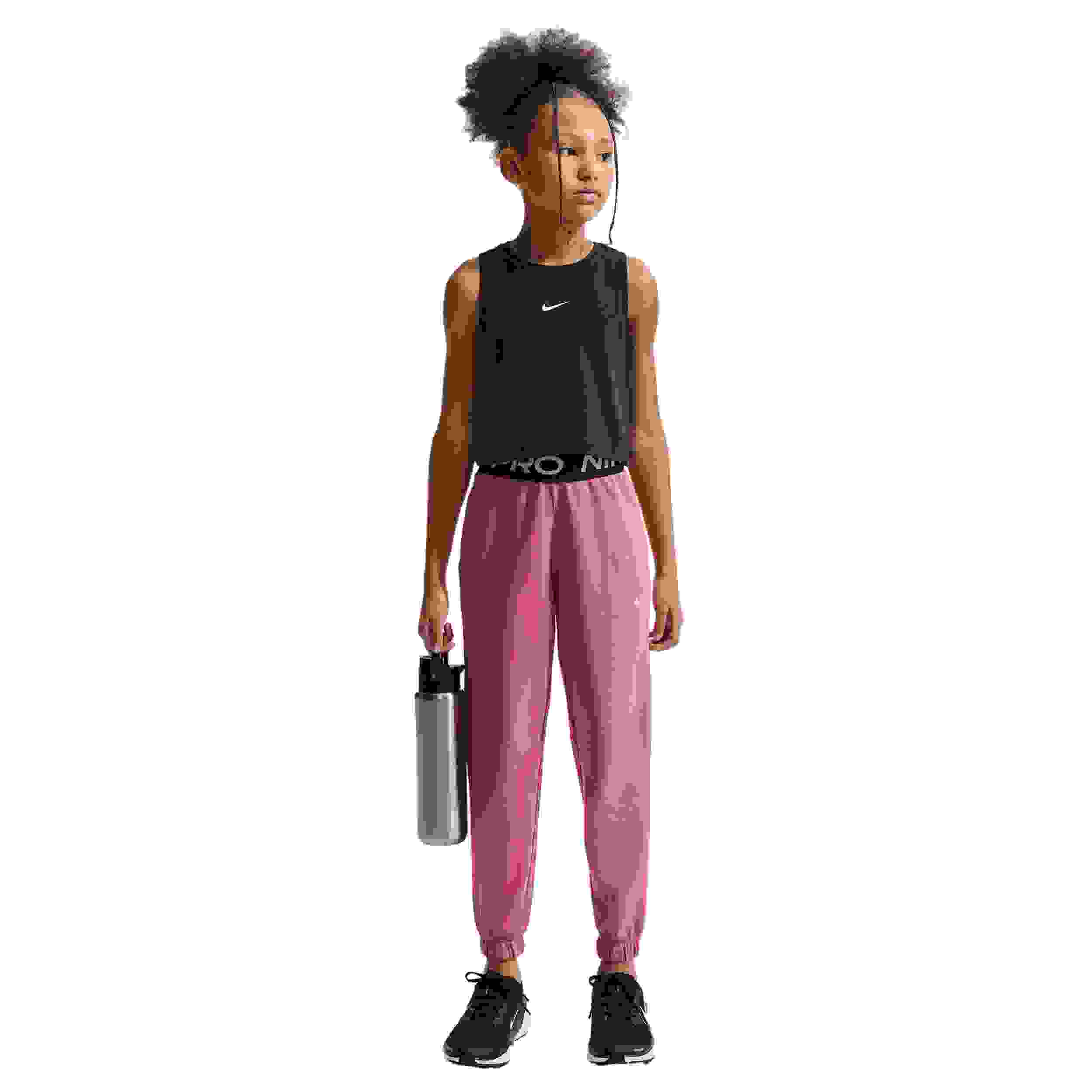 Nike Pro Fleece Dri-FIT Big Girls' Pink Joggers